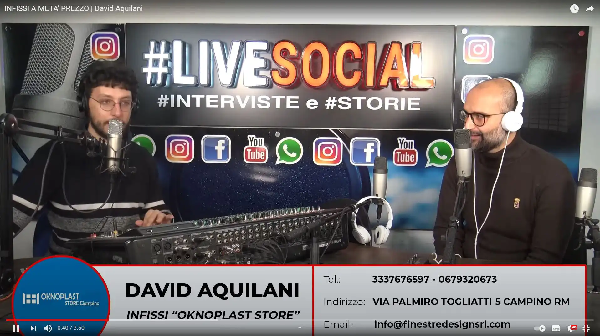 Video intervista a David Aquilani: infissi a metà prezzo